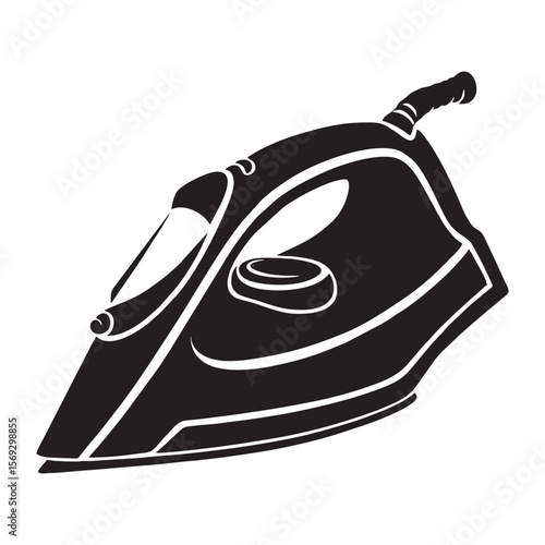 silhouette photo of iron with white background