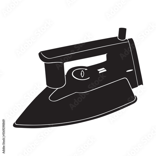 silhouette photo of iron with white background