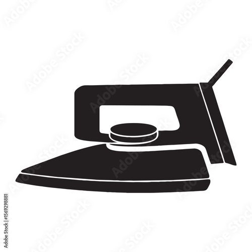 silhouette photo of iron with white background