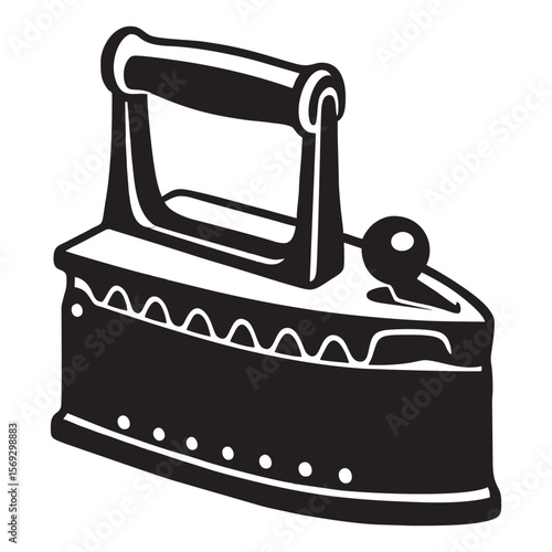 silhouette photo of iron with white background