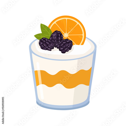 Orange and Blackberry Dessert in a Glass