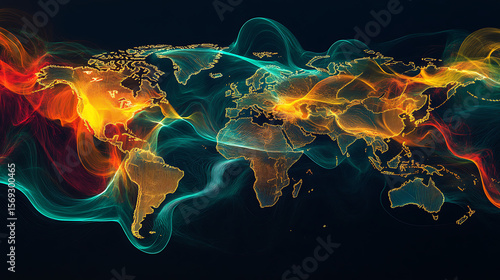  A digital visualization of trade flow between different continents (1)