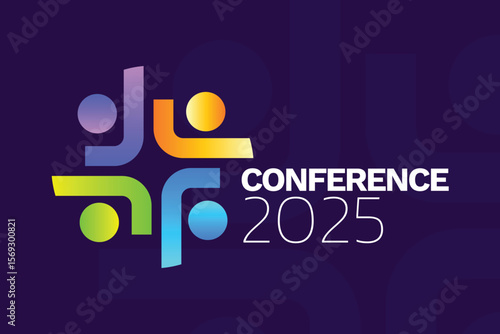 Abstract Colorful People Conference Logo Template