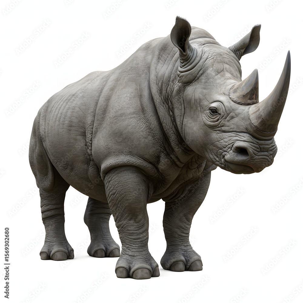 Obraz premium Rhino Isolated on White Background