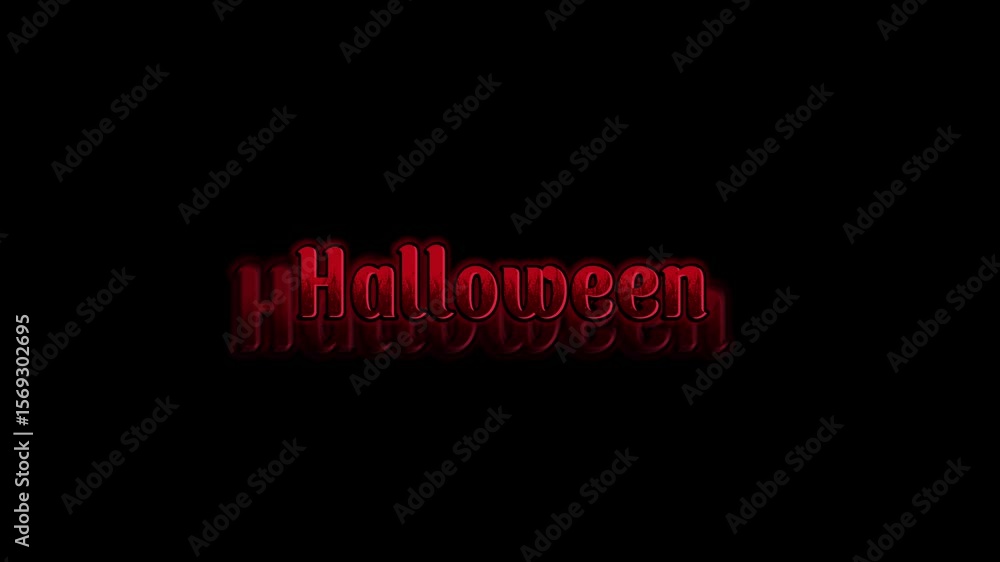 Red halloween text with shadow effect against a dark black background display image style Red halloween text with shadow effect against a dark black background display image style