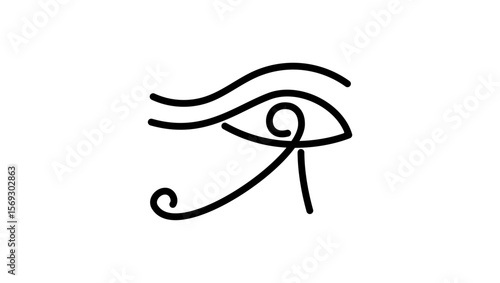The Eye of Ra logo,  black isolated silhouette