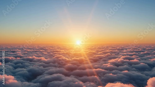 Peaceful Sunrise Above the Clouds – Cinematic Aerial 4K Seamless Loop