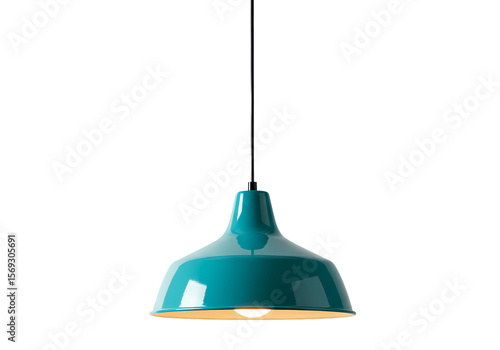Teal Pendant Light Fixture isolated on transparent baackground