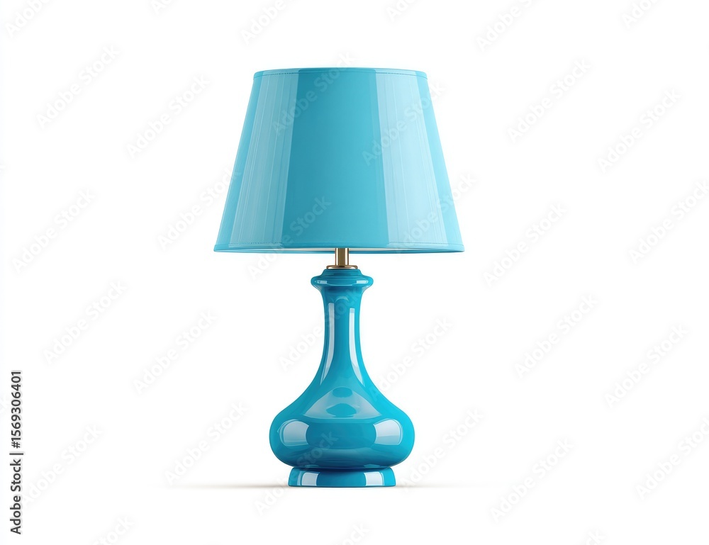 Obraz premium Teal table lamp, polished shade