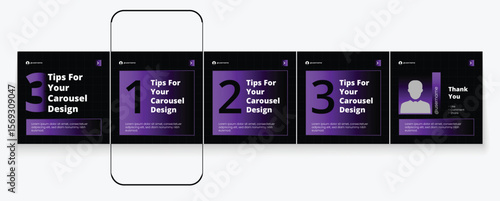 Social media banner frame or social media carousel template or media carousel post design. Editable post frame design.	