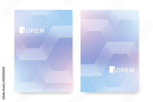 Modern medical or health care vector template for brochure or cover with abstract hexagon lines, layout brochure, flyer, placard, poster, book cover design.