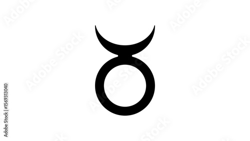 The Horned God symbol,  black isolated silhouette