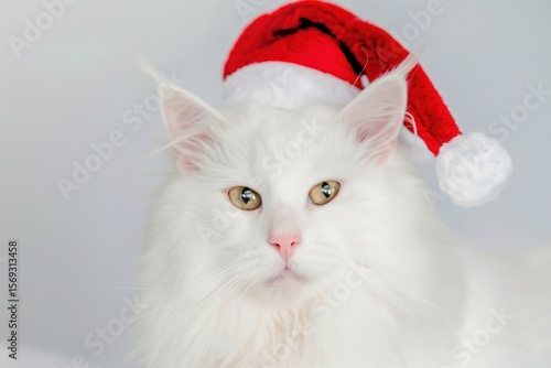 Whimsical Feline Persona: A Maine Coon in Anthropomorphic Attire – Magic Hats, Glasses, Sunglasses, Swimming Goggles & More, in Close-Up on White Background
Get up close with a charmingly anthropomorp