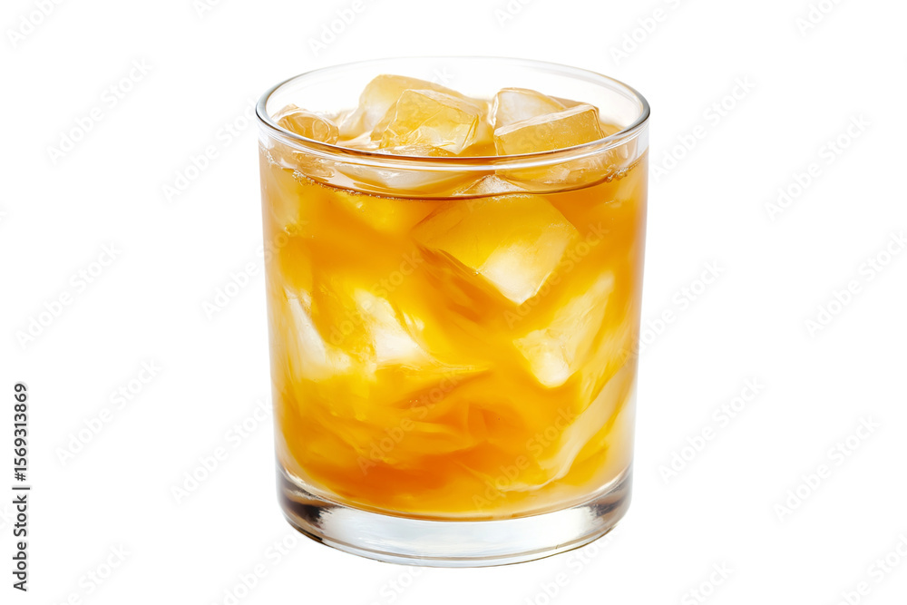 refreshing glass of ice-cold drink with ice cubes isolated on white background refreshing glass of ice-cold drink with ice cubes isolated on white background