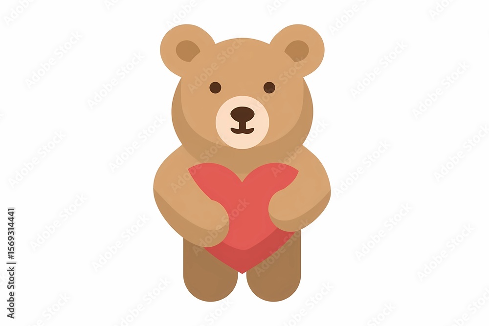 Soft Teddy Bear Embraces a Vibrant Heart in a Charming and Heartfelt Design Generative AI Soft Teddy Bear Embraces a Vibrant Heart in a Charming and Heartfelt Design Generative AI