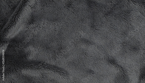 Dark Grey Soft Fur Texture. Flat Surface. Background. Wallpaper.