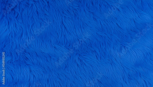 Cerulean Blue Soft Fur Texture. Flat Surface. Background. Wallpaper.