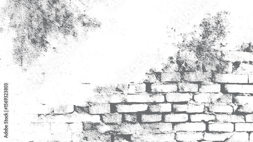 Grunge Old brick wall Black overlay texture background