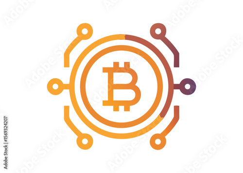Bitcoin Vector, Bitcoin Icon Illustration