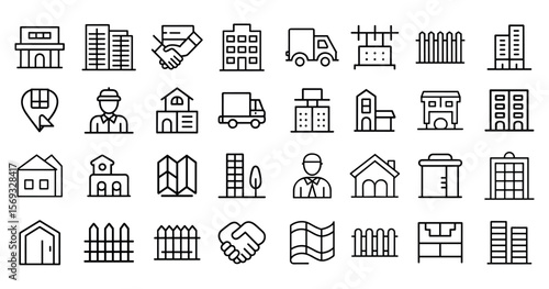 Real Estate and Construction icon set , Vector illustration