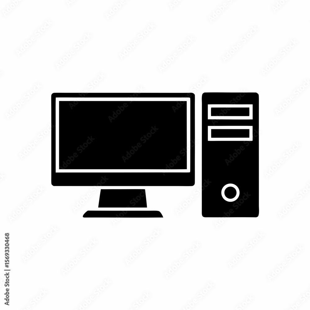 creative details Desktop computer icon Vector Illustration creative details Desktop computer icon Vector Illustration