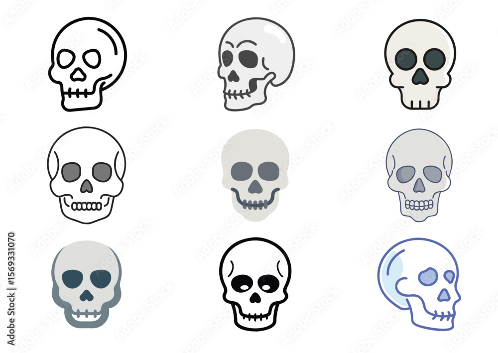 A human skull Vector, skull Icon Set A human skull Vector, skull Icon Set
