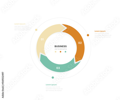 3 part circular diagram business infographic