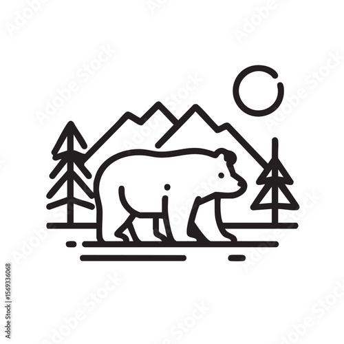 A cute, shaggy bull or yak in a black silhouette.