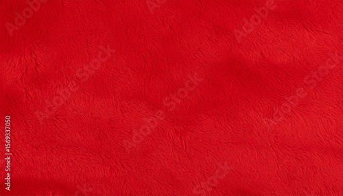 Bright Red Soft Fur Texture. Flat Surface. Background. Wallpaper.
