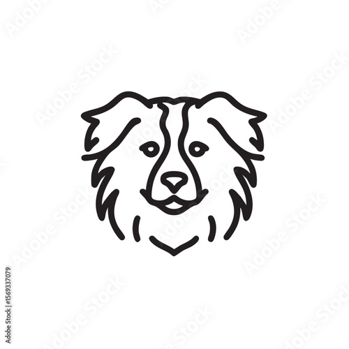 A simple outline icon of a dog's head.
