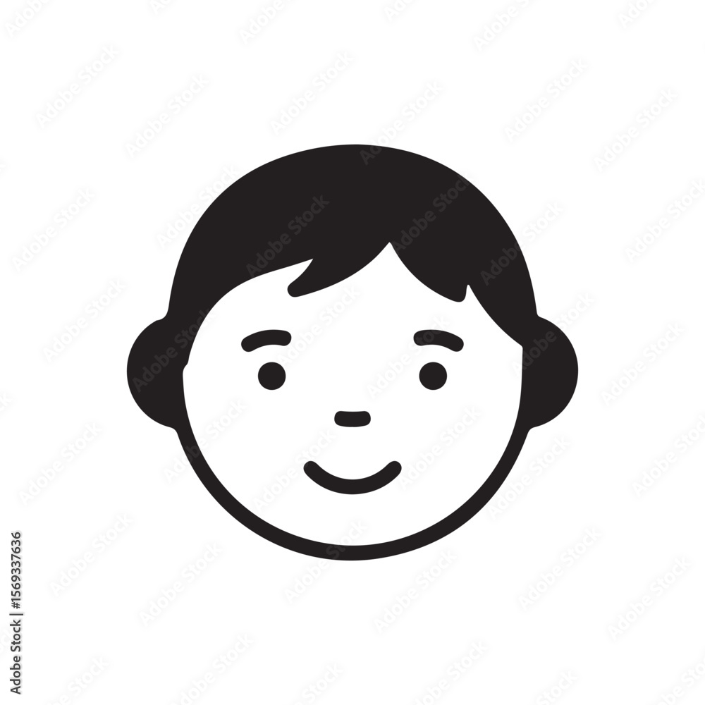 Fototapeta premium Child head icon. simple thin line vector icon on white background