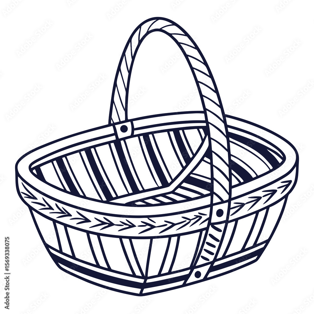Obraz premium basket with eggs vector illustration