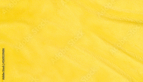 Bright Yellow Soft Fur Texture. Flat Surface. Background. Wallpaper.