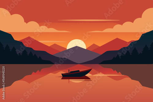 Sunrises and sunsets paint the sky with vibrant orange hues, reflecting calmly on mountain lakes and vast seas, creating serene natural landscapes