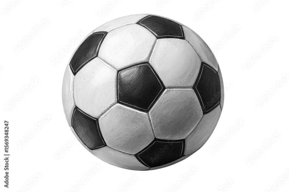 Classic black and white soccer ball isolated on transparent background Classic black and white soccer ball isolated on transparent background