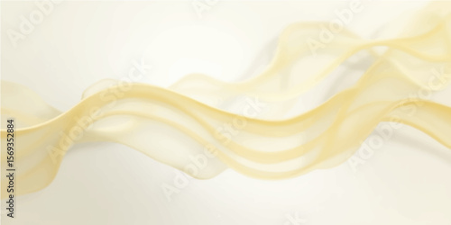 Abstract cream and golden smoke waves with smooth flowing liquid silk texture background