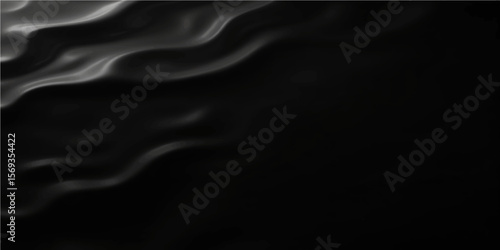 Rich black wave background with smooth organic folds and deep shadow gradients in luxury abstract art
