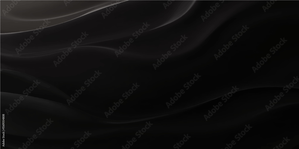 Obraz premium Premium black abstract wave background with smooth folds and deep shadow texture for luxury branding