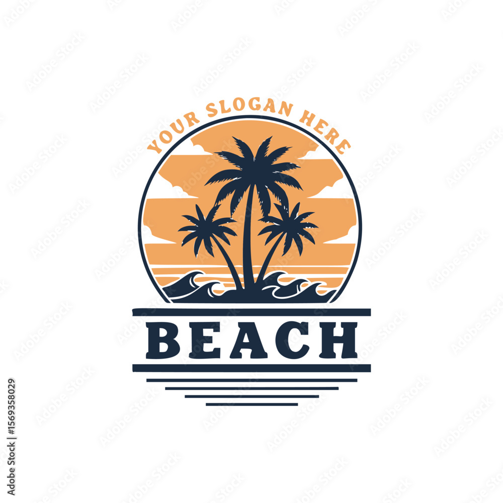 Obraz premium Beach logo design vector template