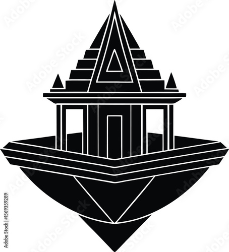 Futuristic Temple Floating Island