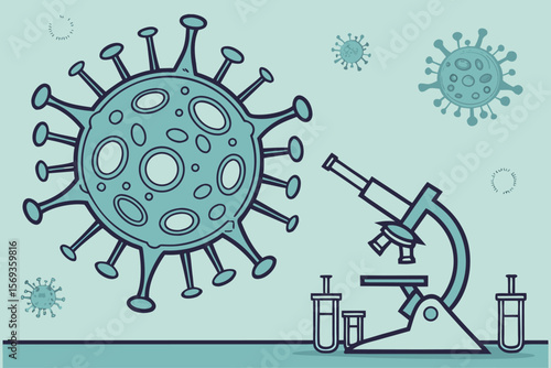  A Detailed Visualization of Virus Particles Viewed Under a High-Powered Electron Microscope"