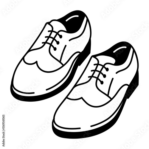 icon A hand drawn style icon representing oxford shoes