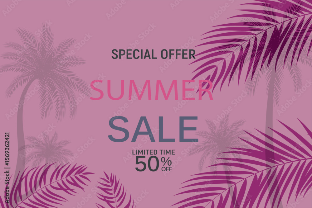 Obraz premium pink summer template background