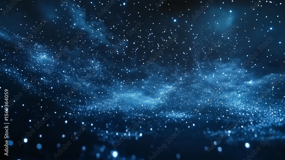 Fototapeta premium Welcome 2026 as animated fireworks burst brilliantly across a deep navy-blue sky filled with sparkling stars