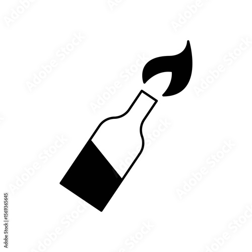 Molotov Cocktail Fire Bomb Fill Icon