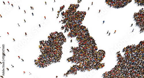 United kingdom map made of people vector illustration for geographic and community design