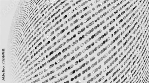 Wallpaper Mural White and Black color diagonally  moving circular shapes 3d design loop able geometrical background Torontodigital.ca