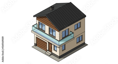Wallpaper Mural Isometric house vector illustration for architectural design and visualization Torontodigital.ca