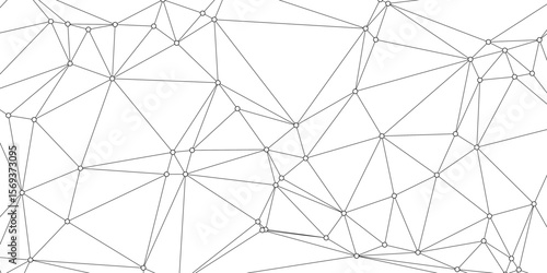 Abstract banner with low poly plexus design with connecting lines and dots