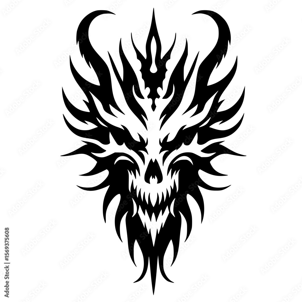 Naklejka premium Dragon demon silhouette
